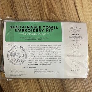 Sustainable Towel Embroidery Kit - Green